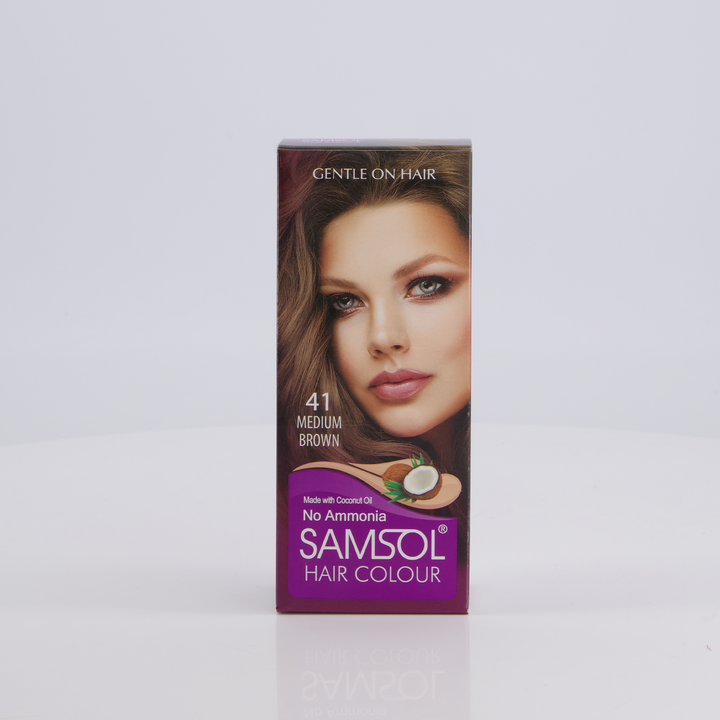 Samsul Color Samsol Hair Colour - 41 Medium Brown - Non Metallic Dye 23 ML – samsol