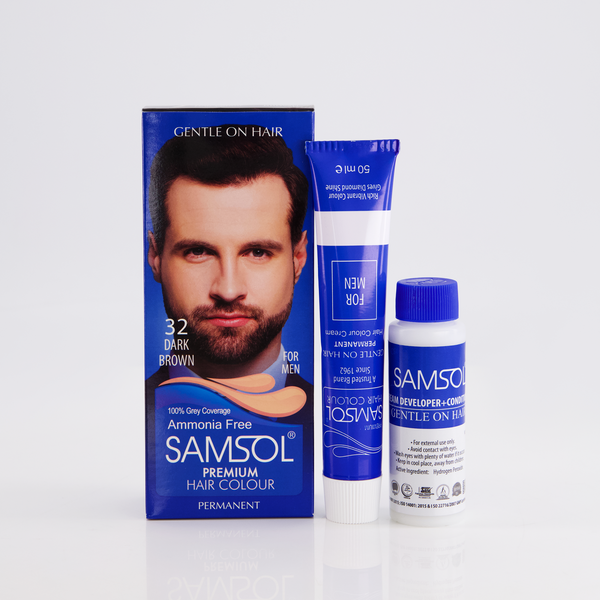 Samsol Hair Colour - 32 Dark Brown - Non Metallic Dye